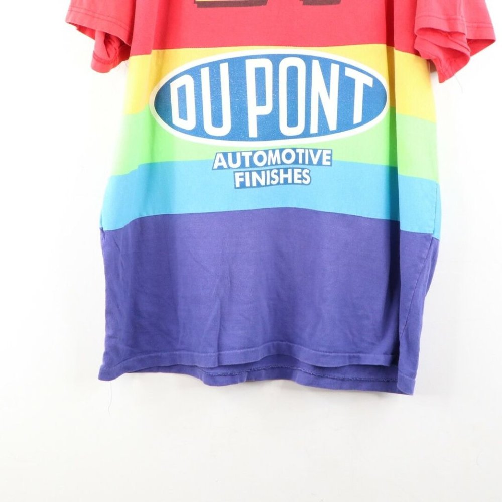 Vtg 90s NASCAR Jeff Gordon Rainbow Striped T-Shirt - Picture 9 of 9